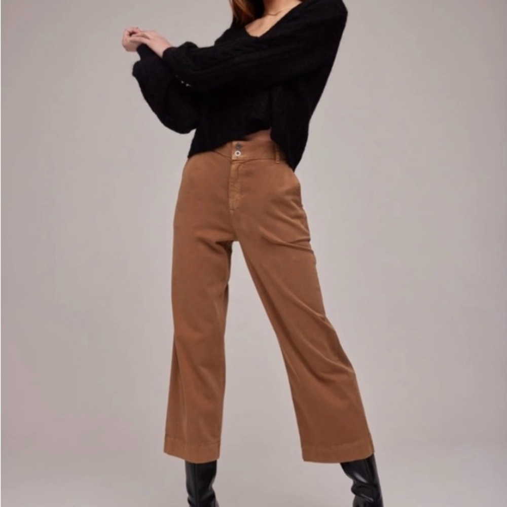Bella Dahl Saige Wide Leg Pants Warm Oak Size 27